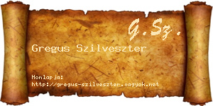 Gregus Szilveszter névjegykártya